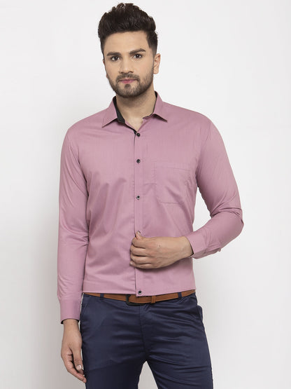 Men's Magenta Formal Shirt with black detailing ( SF 411Magenta )