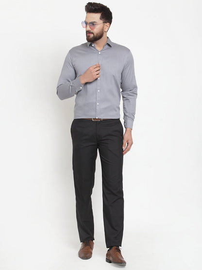 Men's Grey Cotton Polka Dots Formal Shirts ( SF 736Grey )