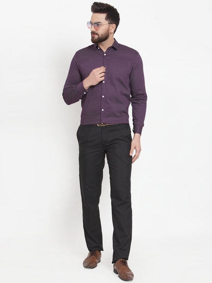 Men's Purple Cotton Polka Dots Formal Shirts ( SF 736Purple )