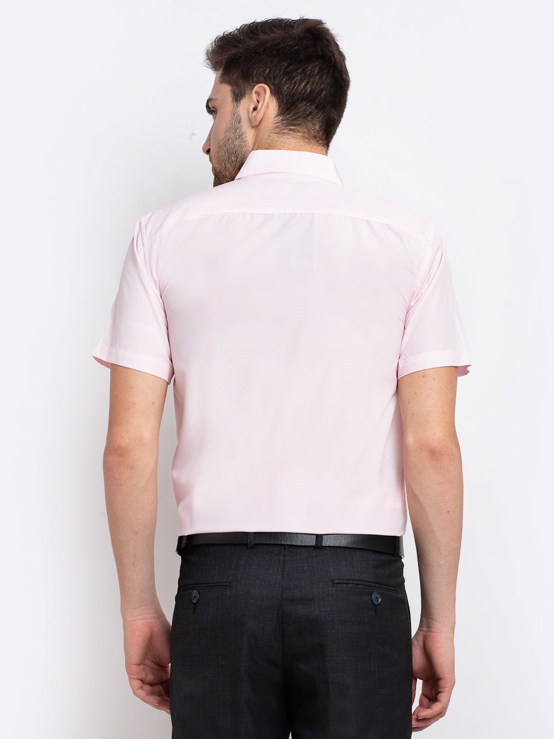 Men's Pink Cotton Half Sleeves Solid Formal Shirts ( SF 754Light-Pink )