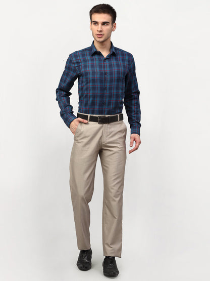 Men's Blue Checked Formal Shirts ( SF 781Sky-Blue )