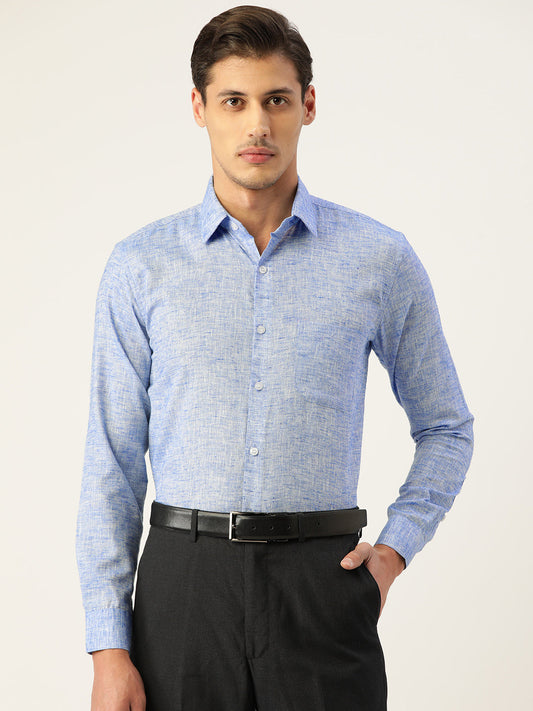 Men's Blue Solid Cotton Formal Shirt ( SF 782Blue )