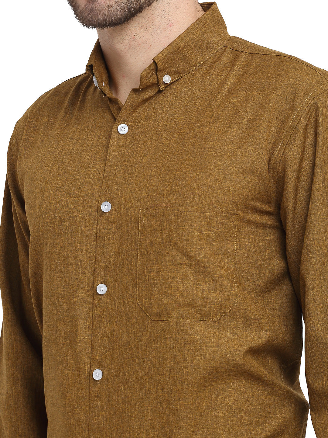 Men's Olive Button Down Collar Cotton Formal Shirt ( SF 785Olive )