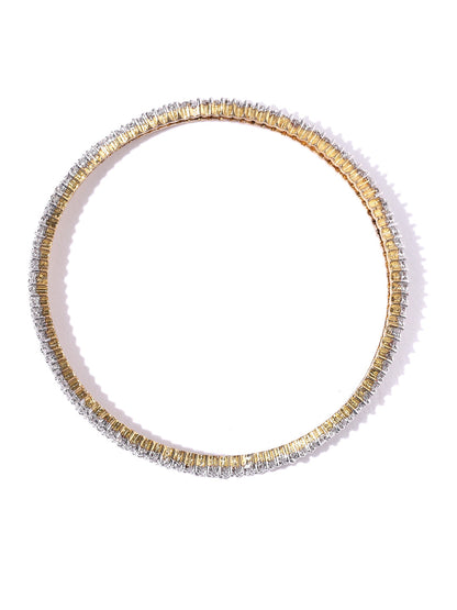 Women's  2 Gold-Plated White Bangle