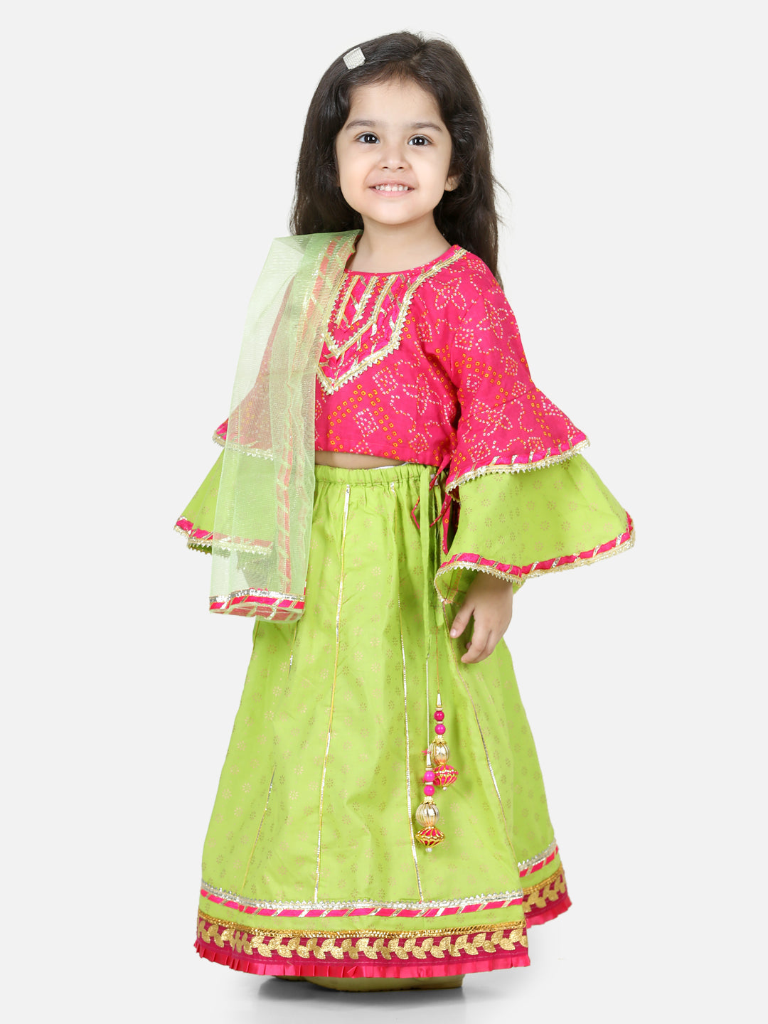 Girl's Cotton Pink Lehenga Sets