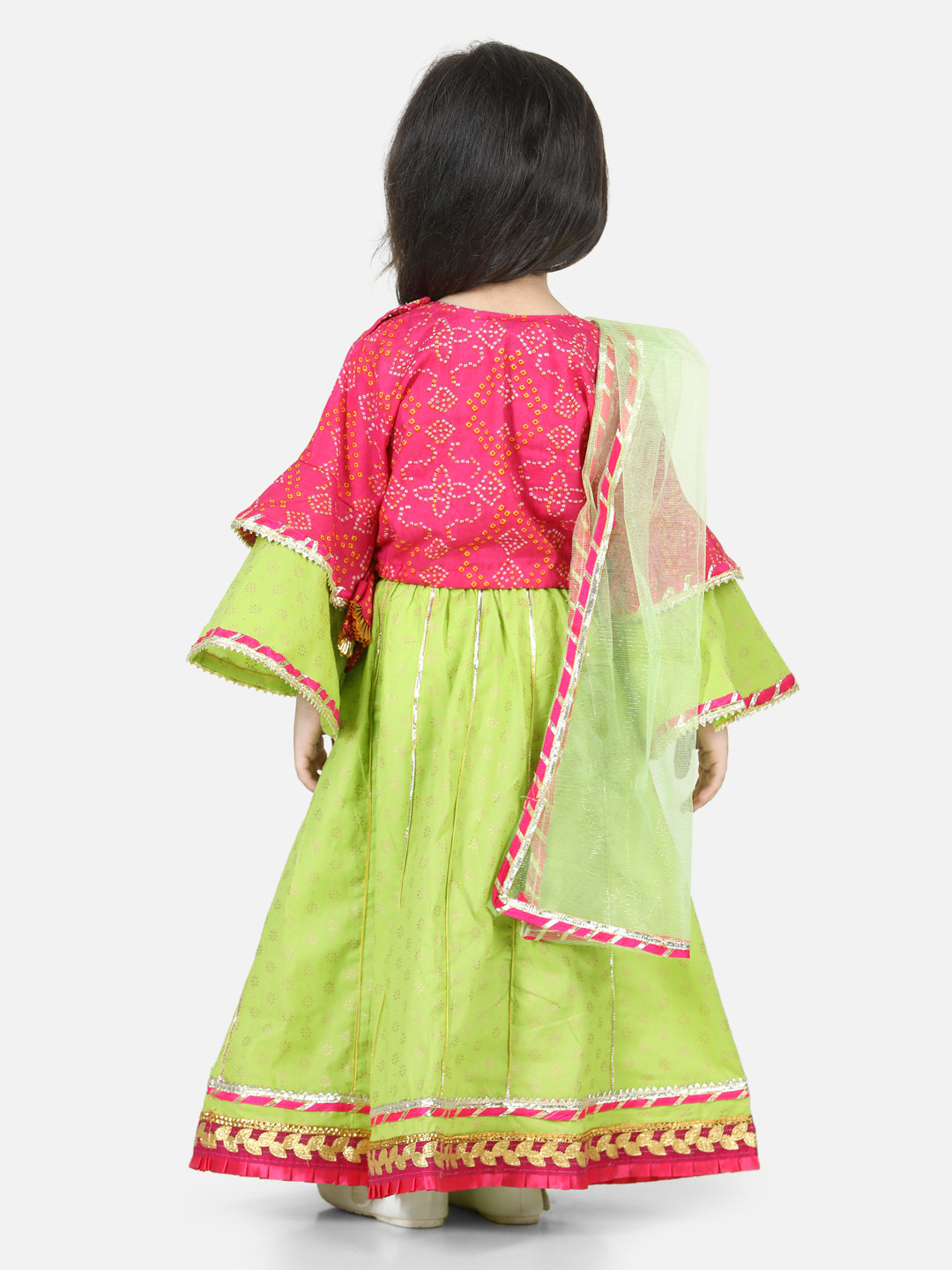 Girl's Cotton Pink Lehenga Sets