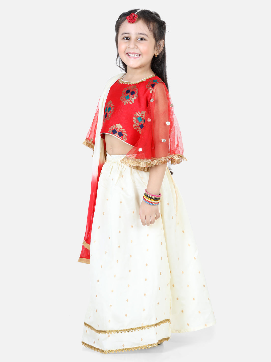 Girl's Silk Red Lehenga Sets