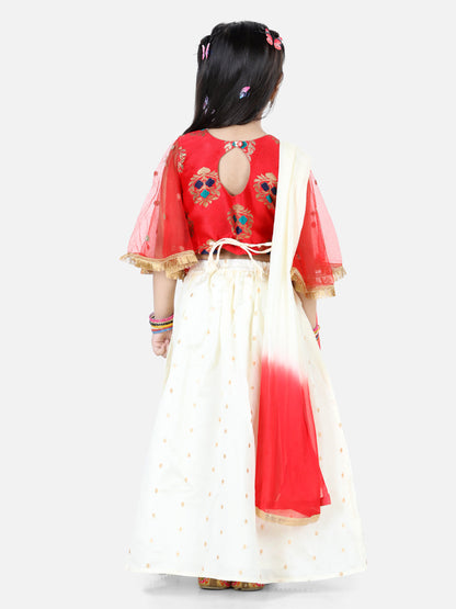 Girl's Silk Red Lehenga Sets