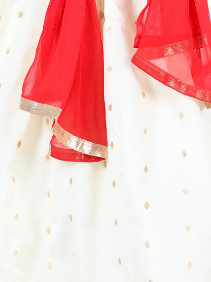 Girl's Silk Red Lehenga Sets