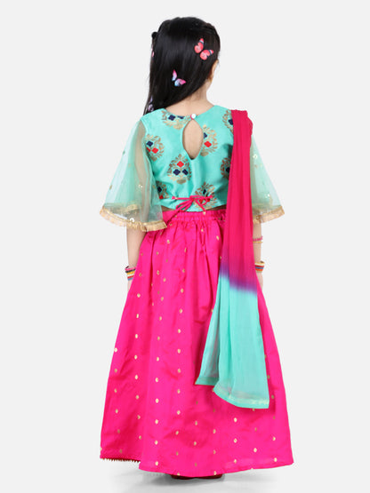 Girl's Silk Blue Lehenga Sets