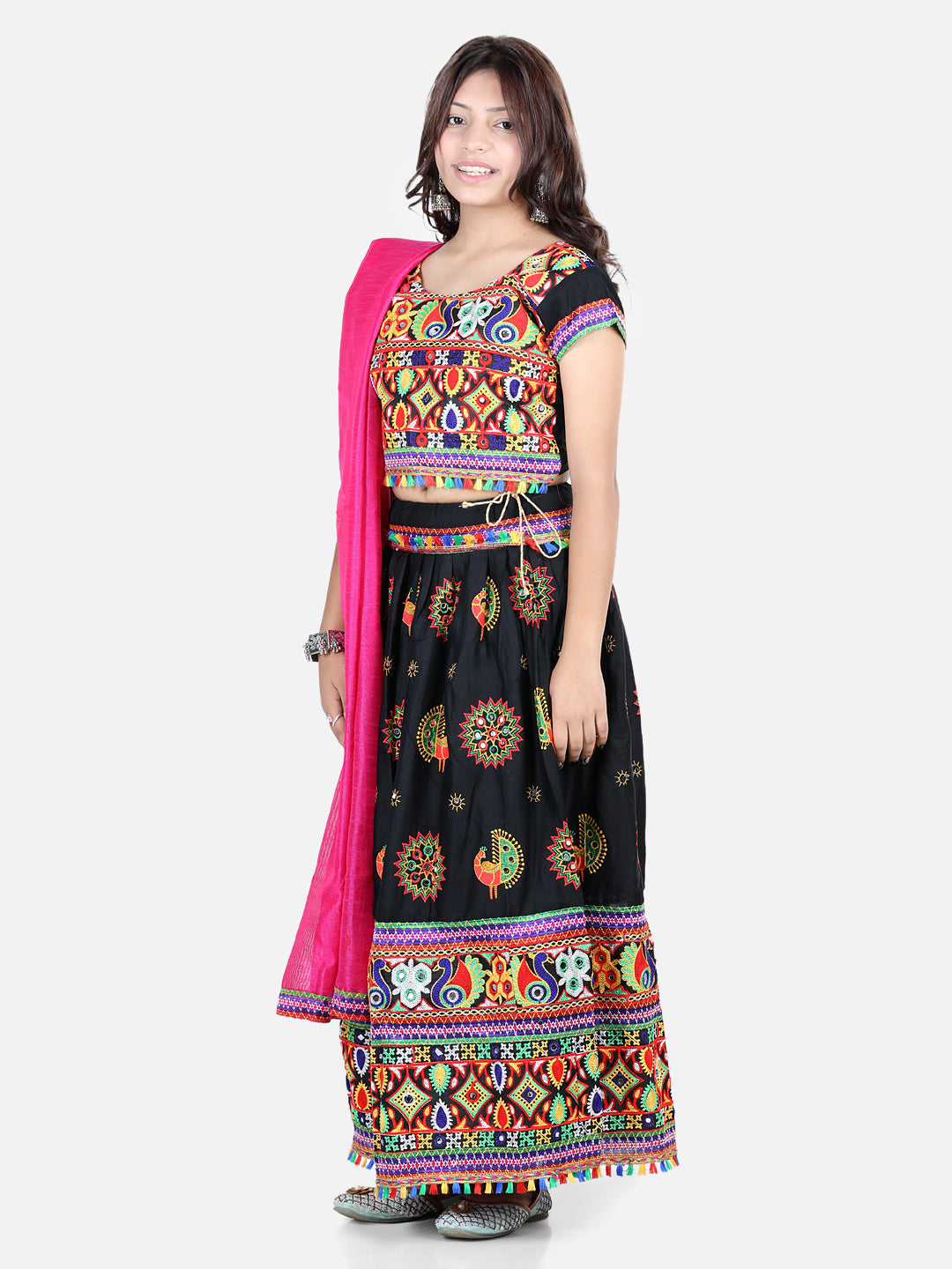 Girl's Silk Black Lehenga Sets