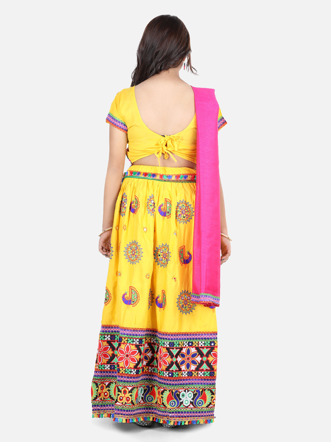 Girl's Silk Yellow Lehenga Sets