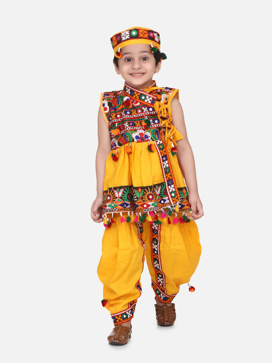 Boy's Yellow Cotton Dhoti Sets