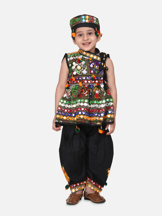 Boy's Black Cotton Dhoti Sets