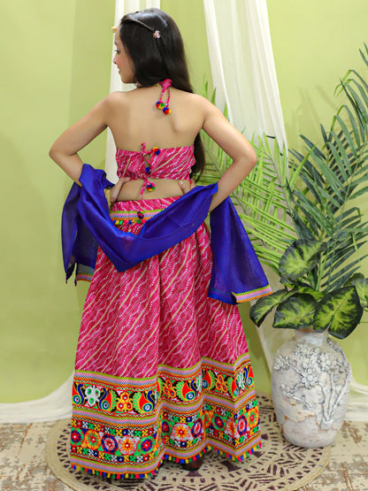 Girl's Silk Pink Lehenga Sets