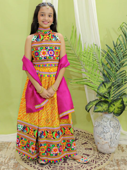 Girl's Silk Yellow Lehenga Sets