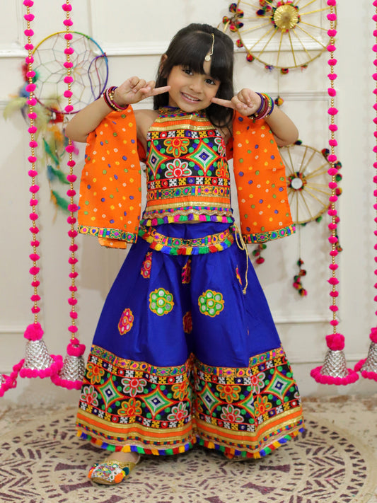 Girl's Cotton Blue Lehenga Sets