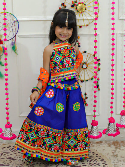 Girl's Cotton Blue Lehenga Sets