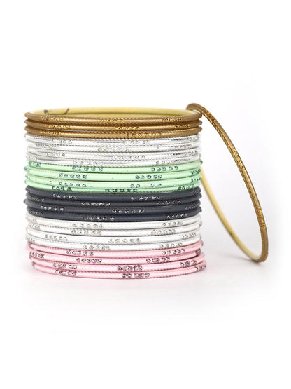 Women's  Set of 24 Multi-Color Bangles