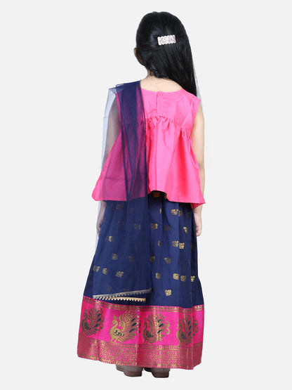 Girl's Silk Pink Lehenga Sets