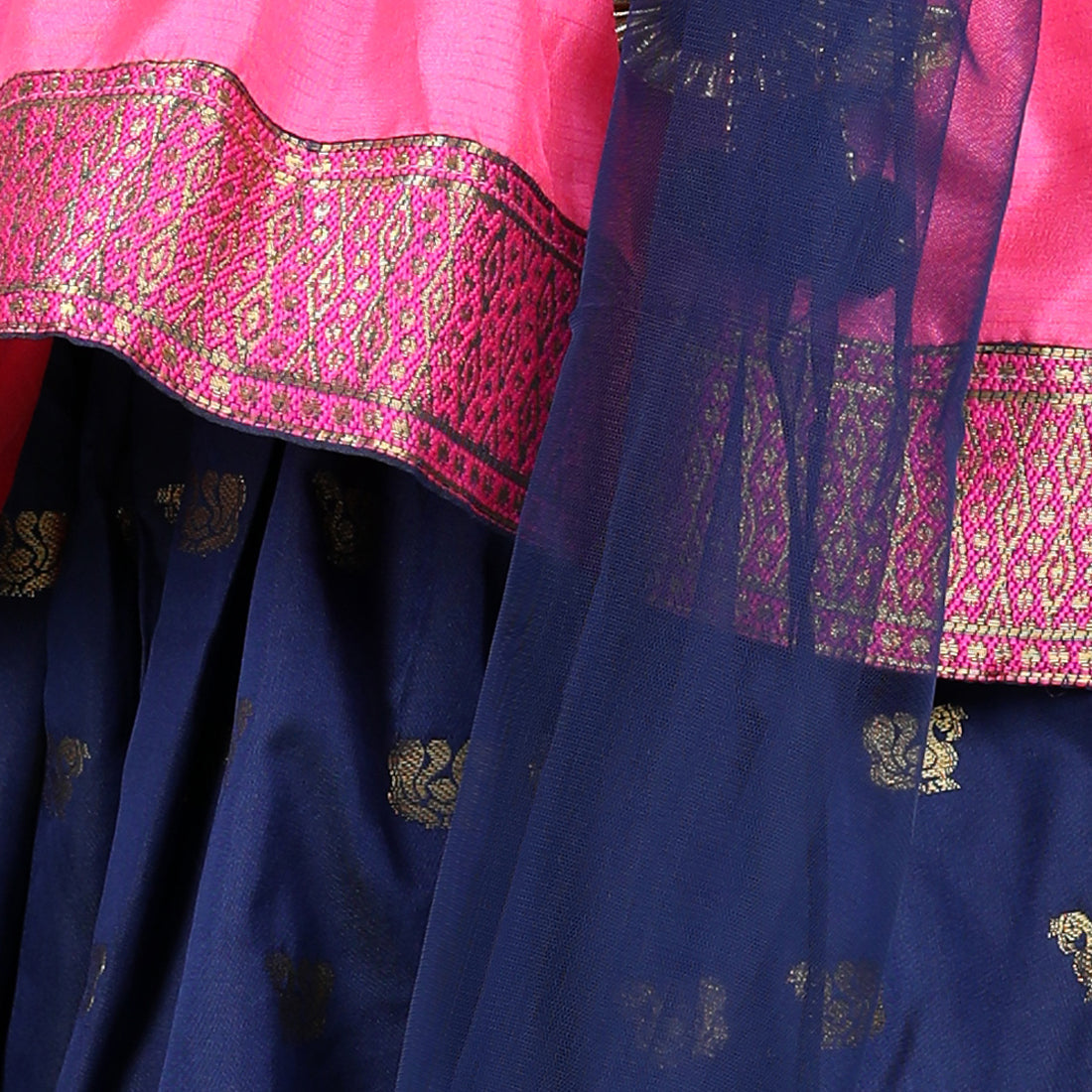 Girl's Silk Pink Lehenga Sets