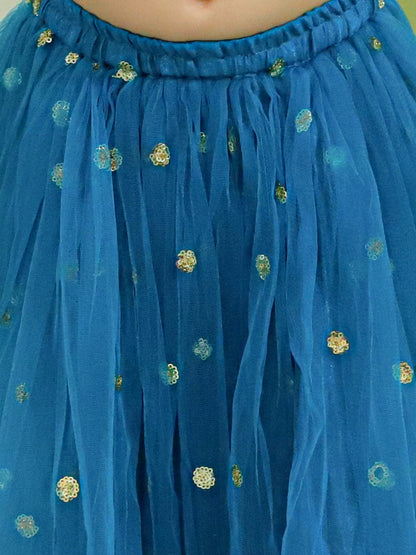 Girl's Silk Blue Lehenga Sets