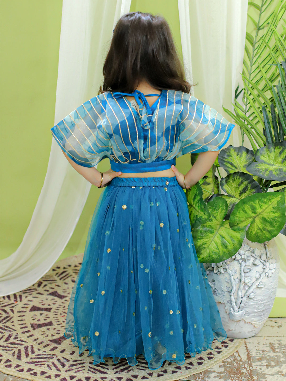 Girl's Silk Blue Lehenga Sets