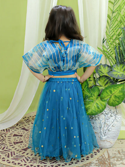 Girl's Silk Blue Lehenga Sets