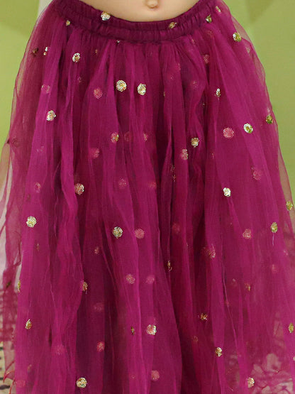 Girl's Silk Purple Lehenga Sets