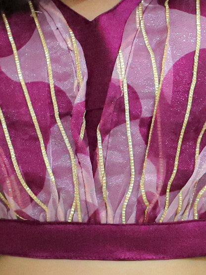 Girl's Silk Purple Lehenga Sets