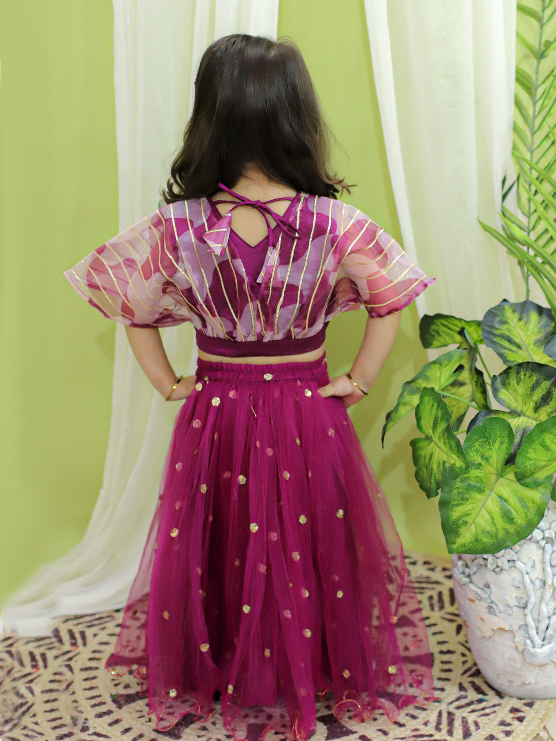 Girl's Silk Purple Lehenga Sets