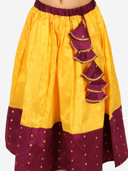 Girl's Silk Purple Lehenga Sets