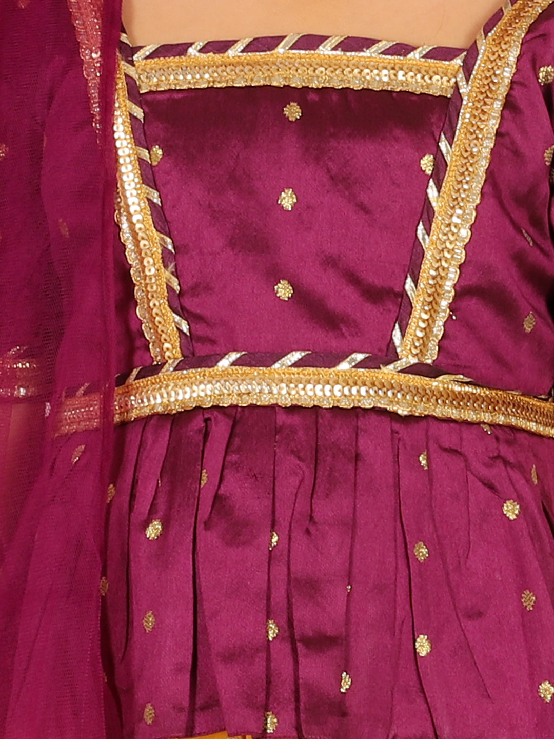 Girl's Silk Purple Lehenga Sets