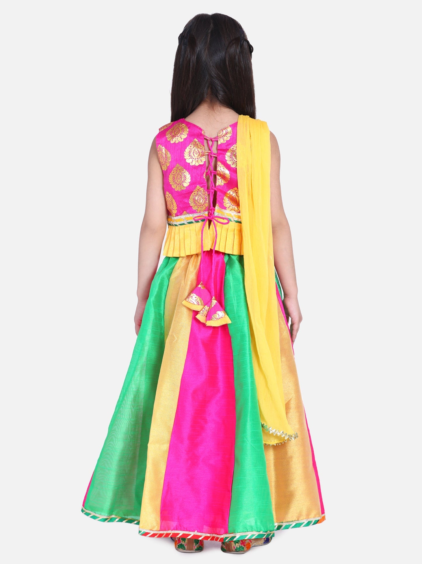 Girl's Silk Pink Lehenga Sets