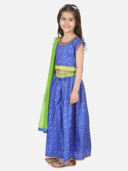 Girl's Silk Blue Lehenga Sets