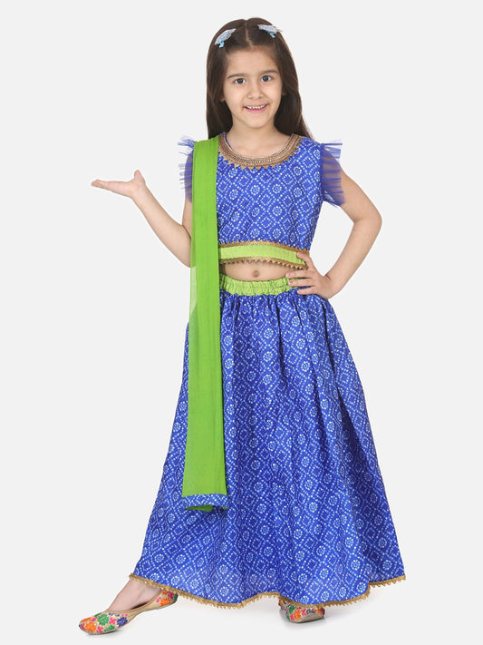 Girl's Silk Blue Lehenga Sets