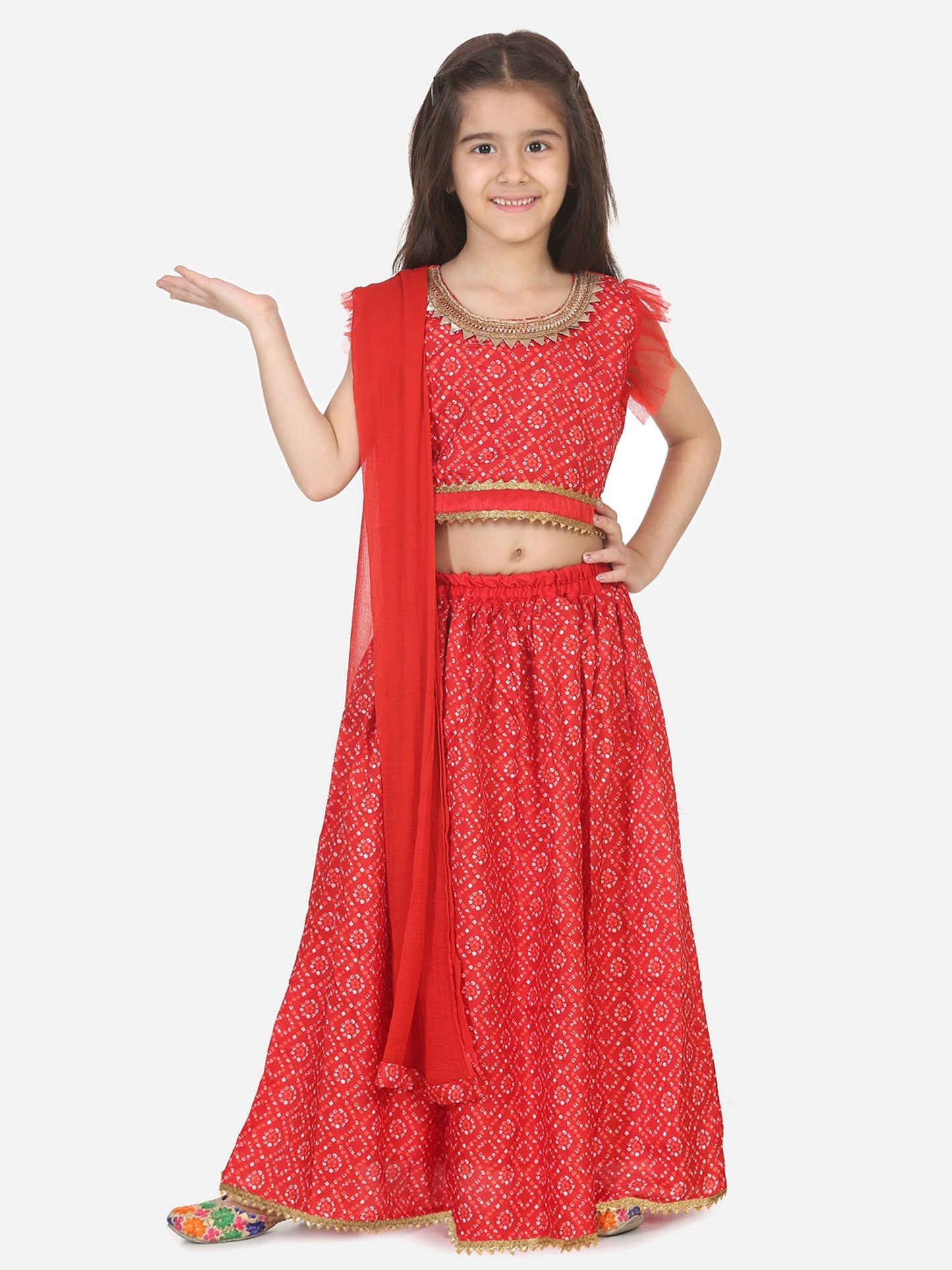 Girl's Silk Red Lehenga Sets