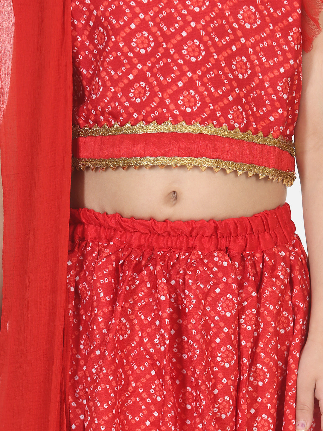 Girl's Silk Red Lehenga Sets