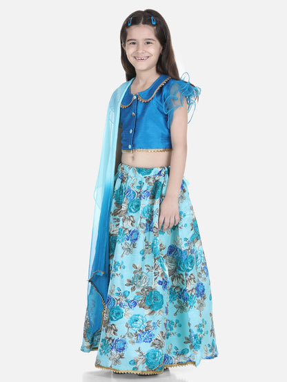 Girl's Silk Blue Lehenga Sets