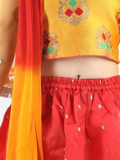 Girl's Silk Yellow Lehenga Sets