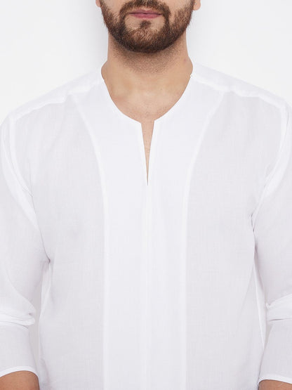 Men's Solid Pure Cotton White  Kurta