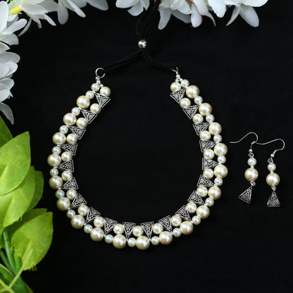 Traditional Design Pearls Necklace Set Mangalsutra Jkms_086