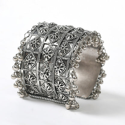 Women's Oxidised Silver-Plated Ghungroo Handcraft Bracelet