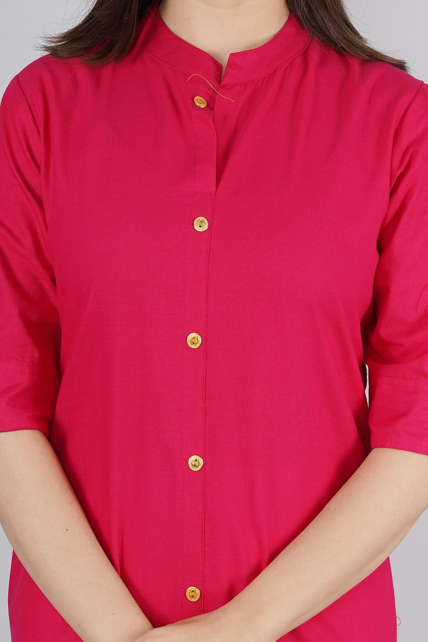 Women's Pink Cotton Kurta by  (1pc)