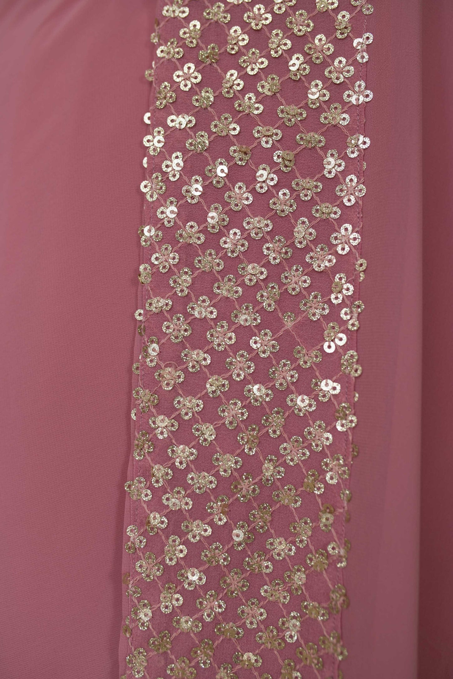 Women's Dusty Pink Saree with Heavy Sequin Border - Label Shaurya Sanadhya