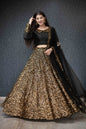 Women's Black And Gold Lehenga Set - Label Shaurya Sanadhya