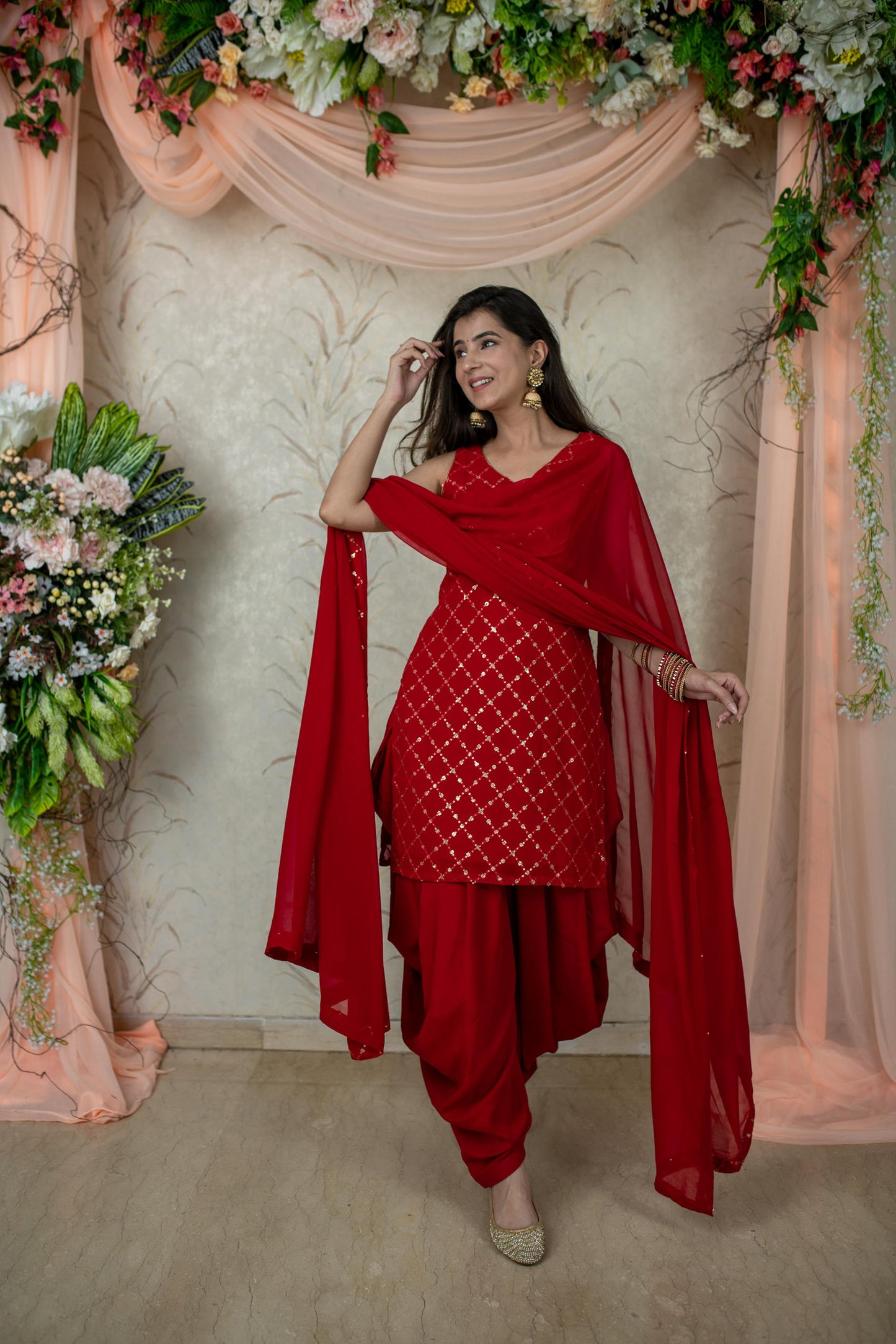 Women's Red Patiala - Label Shaurya Sanadhya