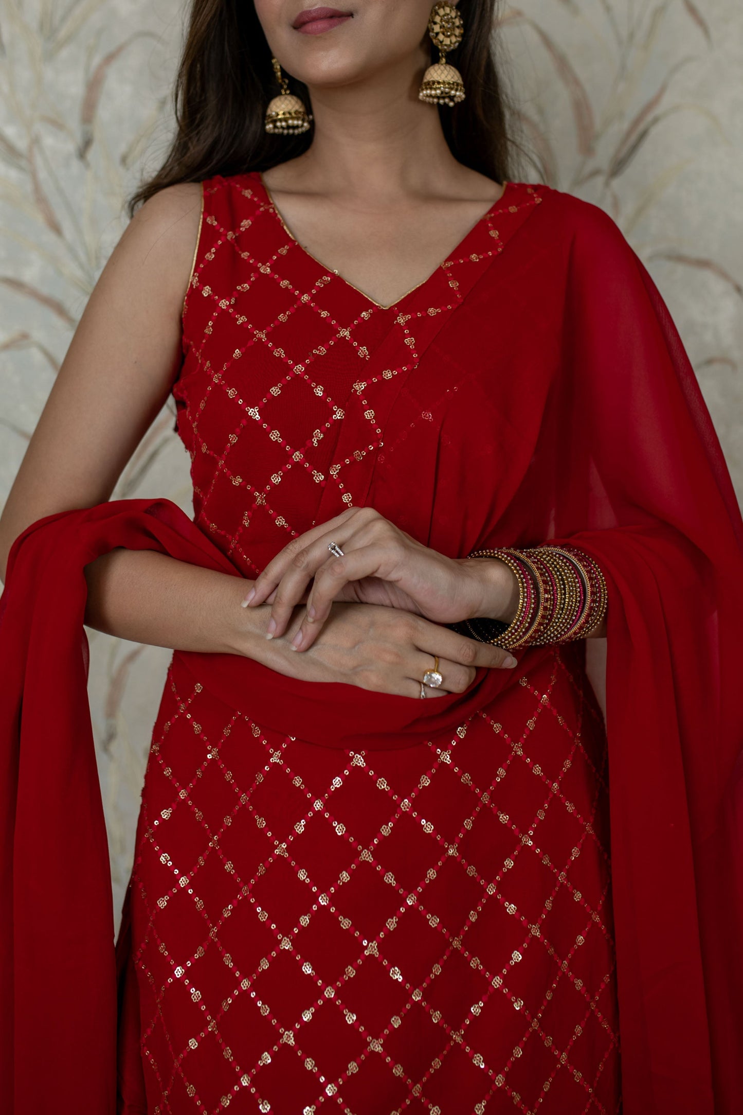 Women's Red Patiala - Label Shaurya Sanadhya