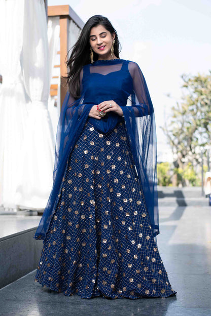 Women's Blue Lehenga - Label Shaurya Sanadhya