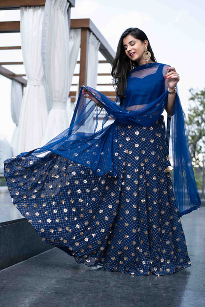 Women's Blue Lehenga - Label Shaurya Sanadhya